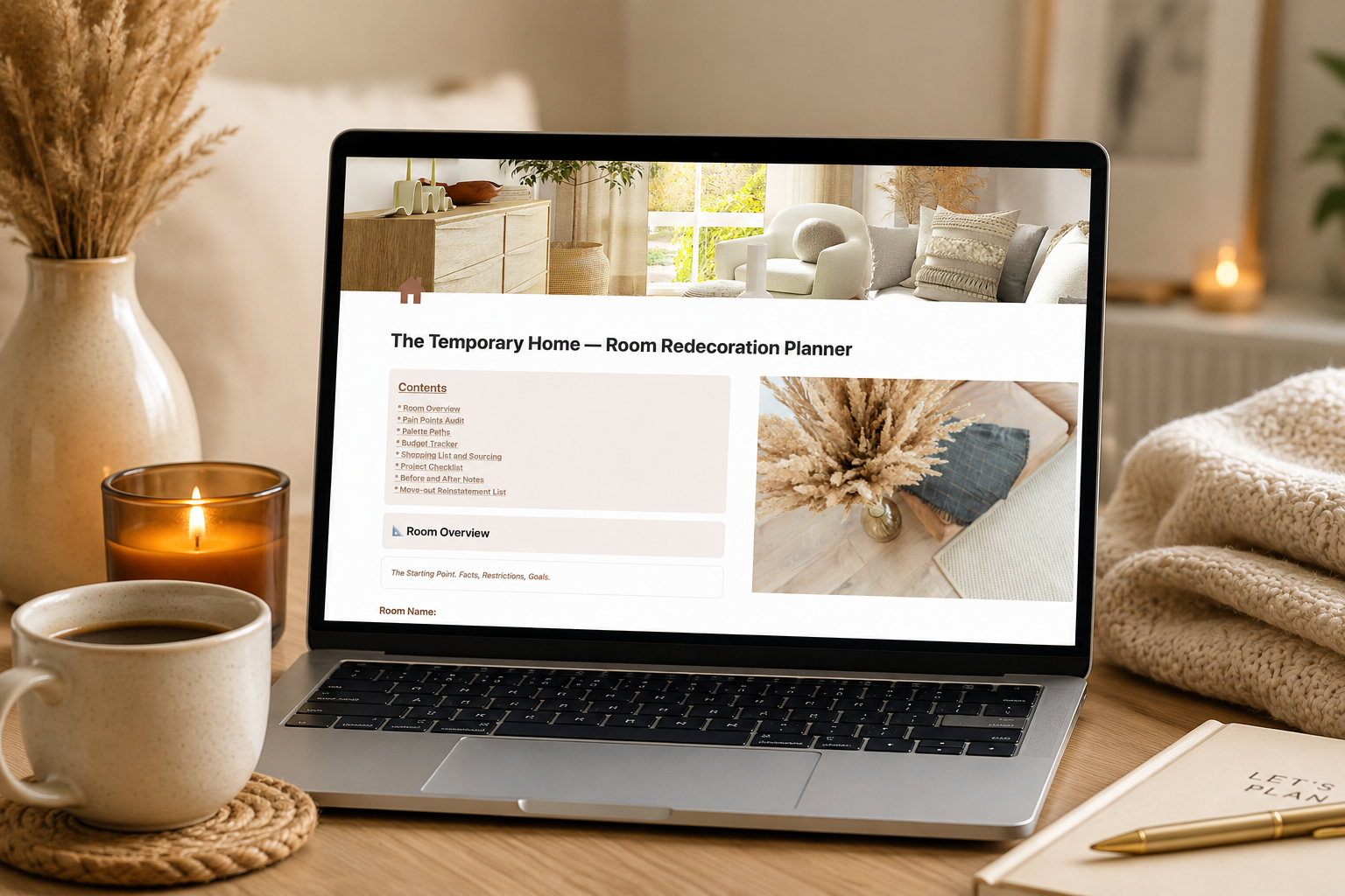 Room Redecoration Planner — Notion Template for Renters
